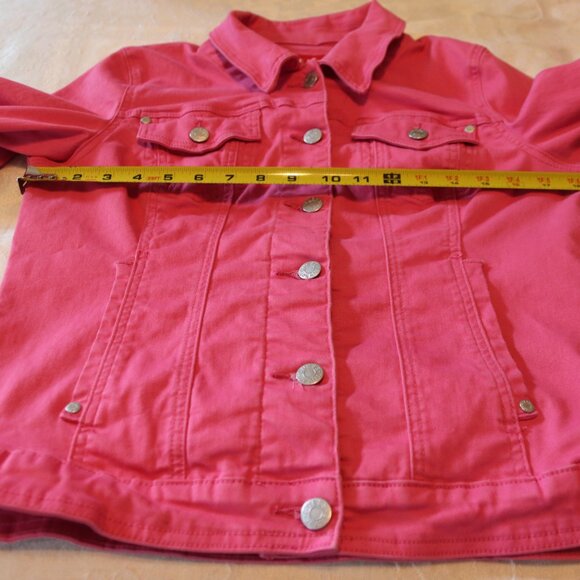 Guess Colorful Pink Denim Jacket Size XL Cotton/Spandex Blend - Picture 7 of 13